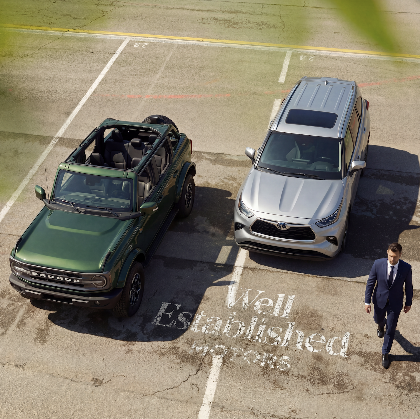 SUV driving through scenic mountain road